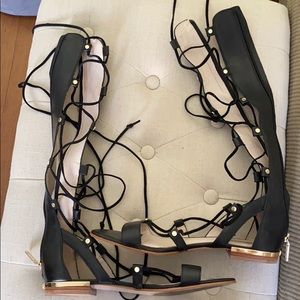 Louise et Cie zip & lace up gladiator sandals 9.5